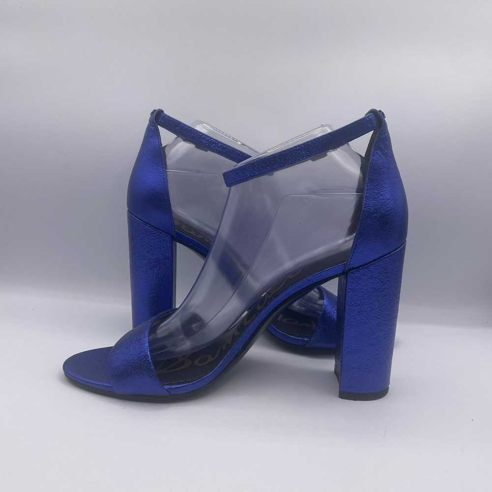 Sam Edelman Yaro Metallic Blue Heels Pumps Block … - image 6