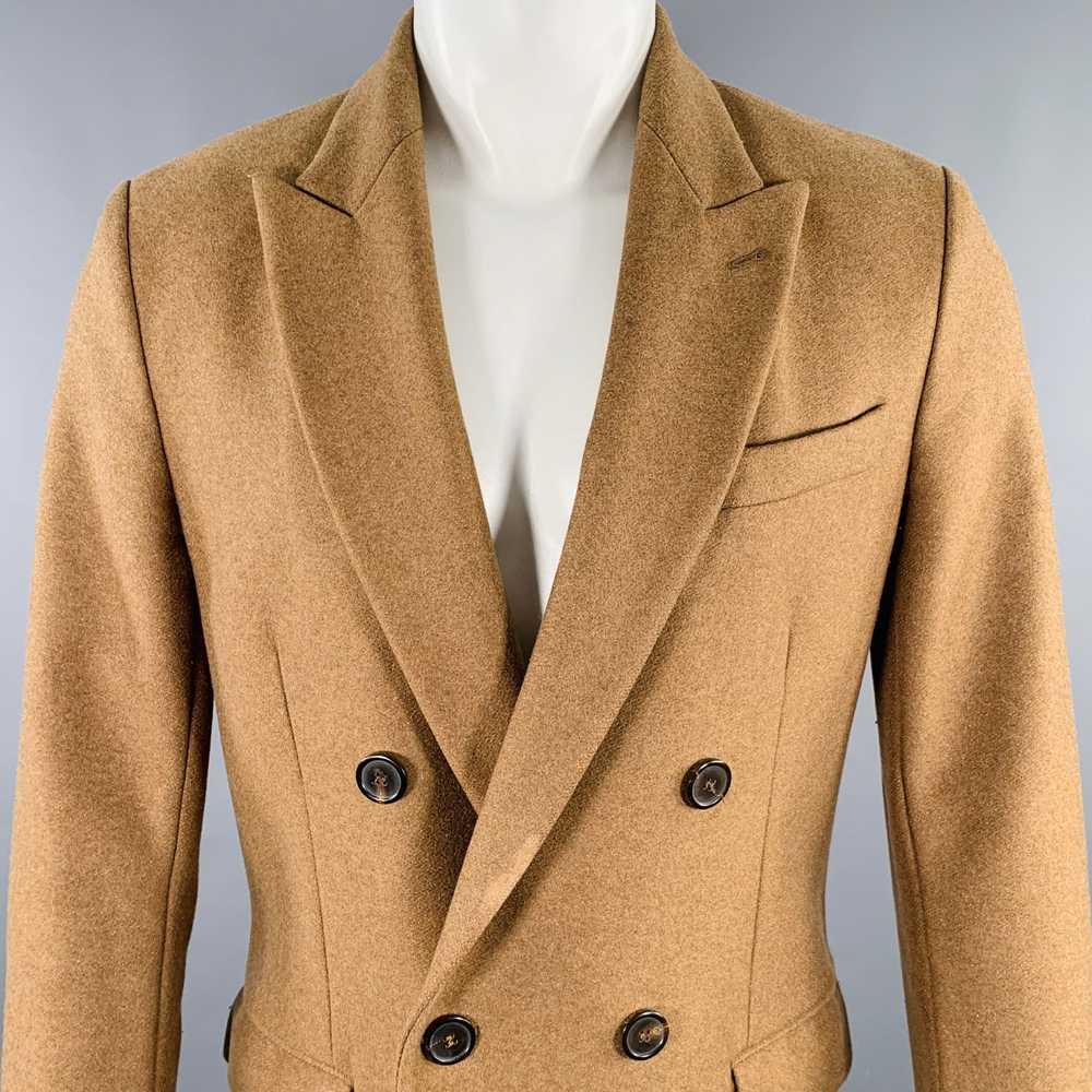 AMI AMI Size 36 Camel Wool Blend Double Breasted … - image 2