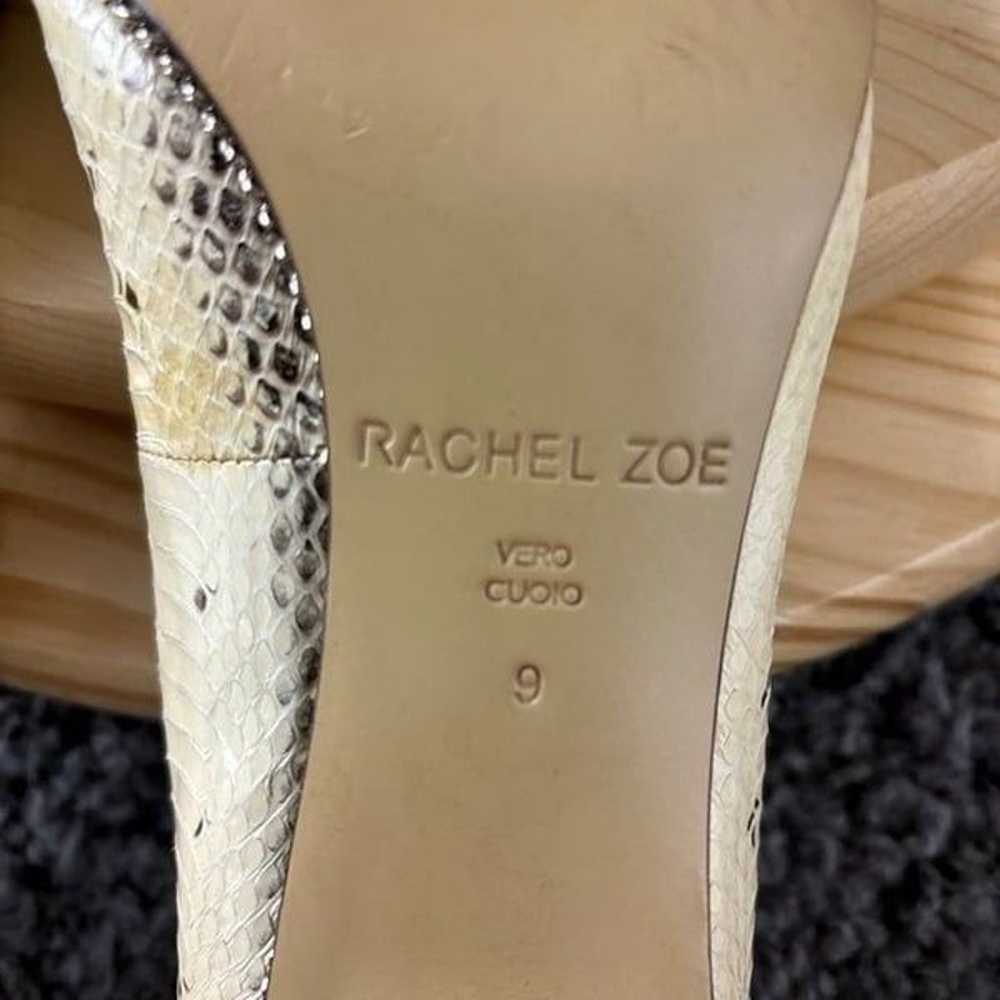 Rachel Zoe Snakeskin Heels Womens 9 Leather Tan B… - image 11