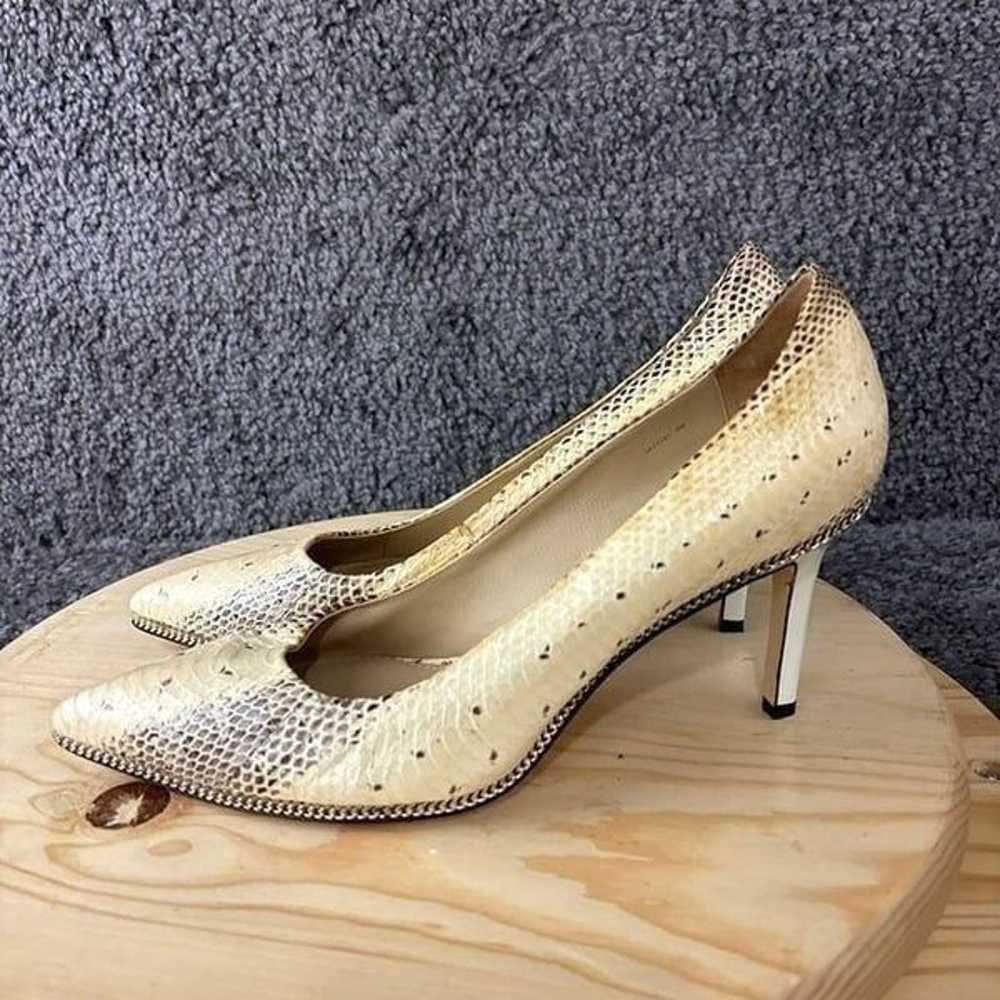 Rachel Zoe Snakeskin Heels Womens 9 Leather Tan B… - image 1