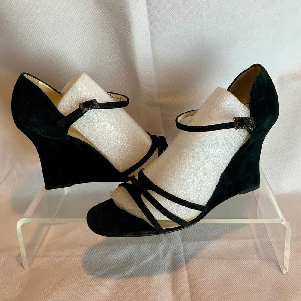 Salvatore Ferragamo black suede sandals size 9.5 - image 1