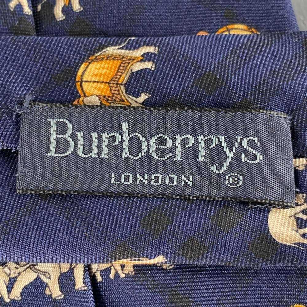 Burberry BURBERRYS Navy Gold Elephants Silk Tie - image 3