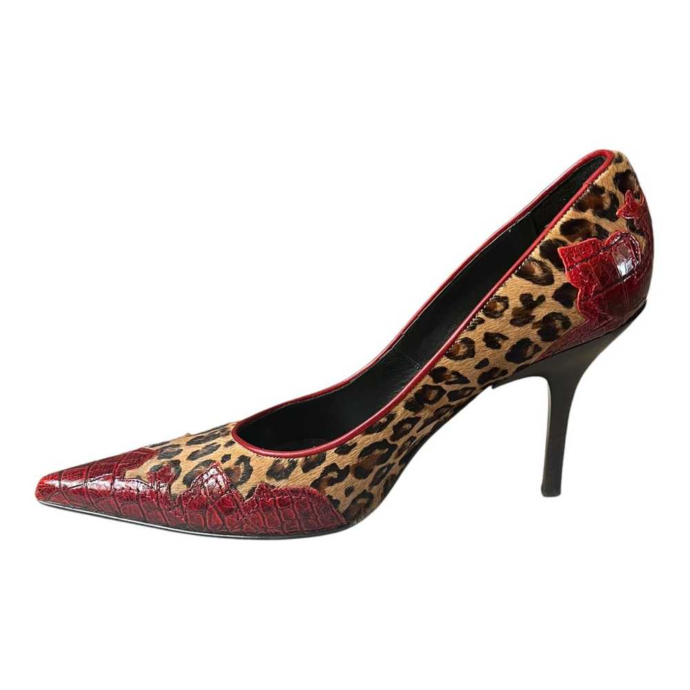 Donald J Pliner COUTURE Croc Coy Animal Print Hee… - image 1