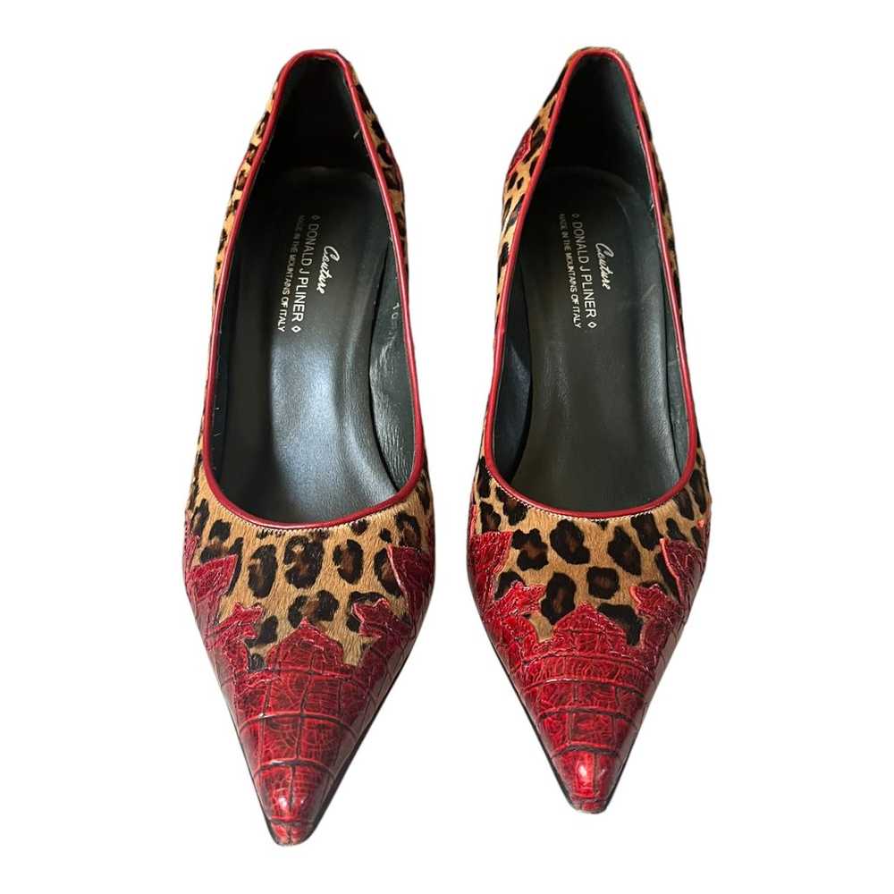 Donald J Pliner COUTURE Croc Coy Animal Print Hee… - image 4