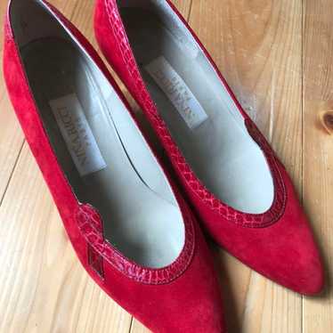 Nina Ricci red suede pumps - image 1