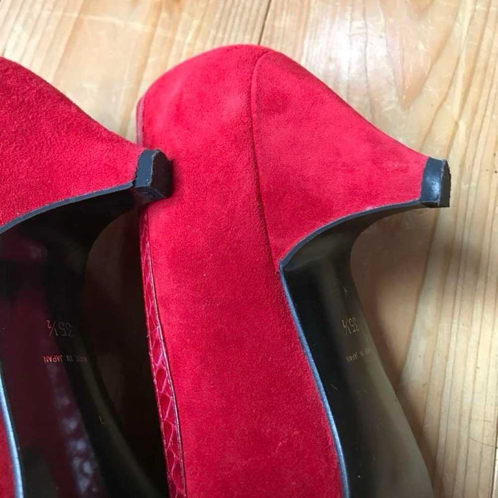 Nina Ricci red suede pumps - image 4