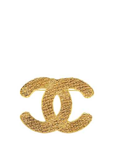 CHANEL Pre-Owned 2009 Gold Plated CC costume broo… - image 1