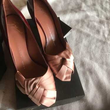 Giuseppe Zanotti Pink Satin High Heels with Ribbon