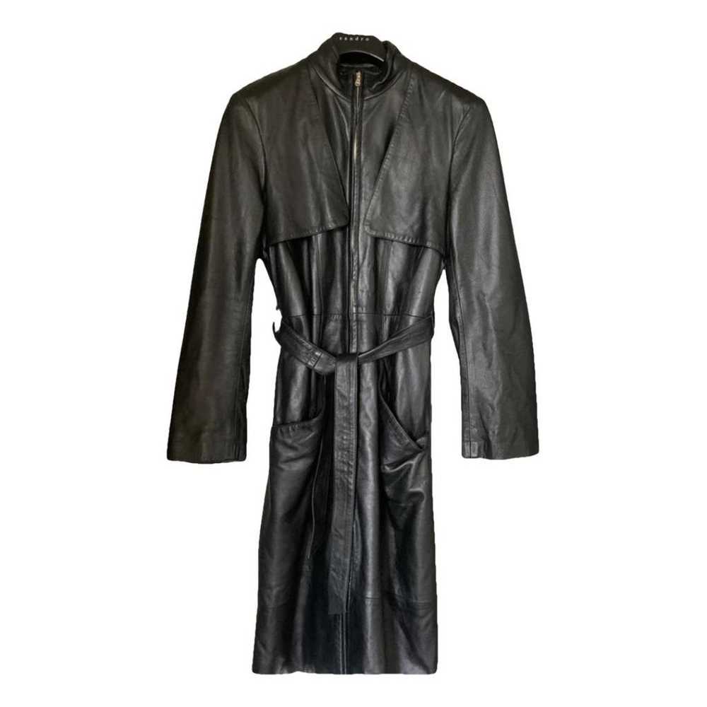 Non Signé / Unsigned Leather trench coat - image 1