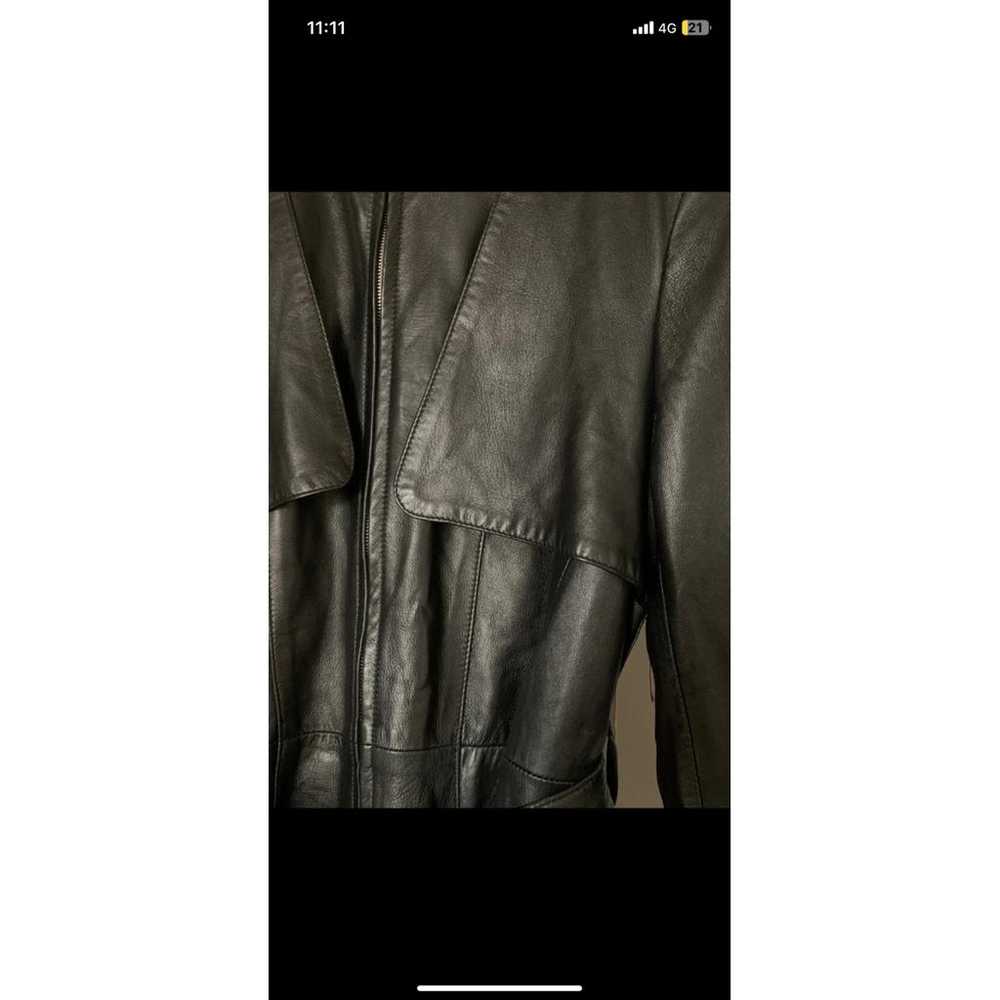 Non Signé / Unsigned Leather trench coat - image 3