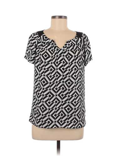 Worthington Women Black Short Sleeve Blouse M