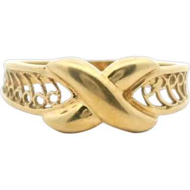 18k Yellow Gold 3.2g Vintage X Crossover Band Ring