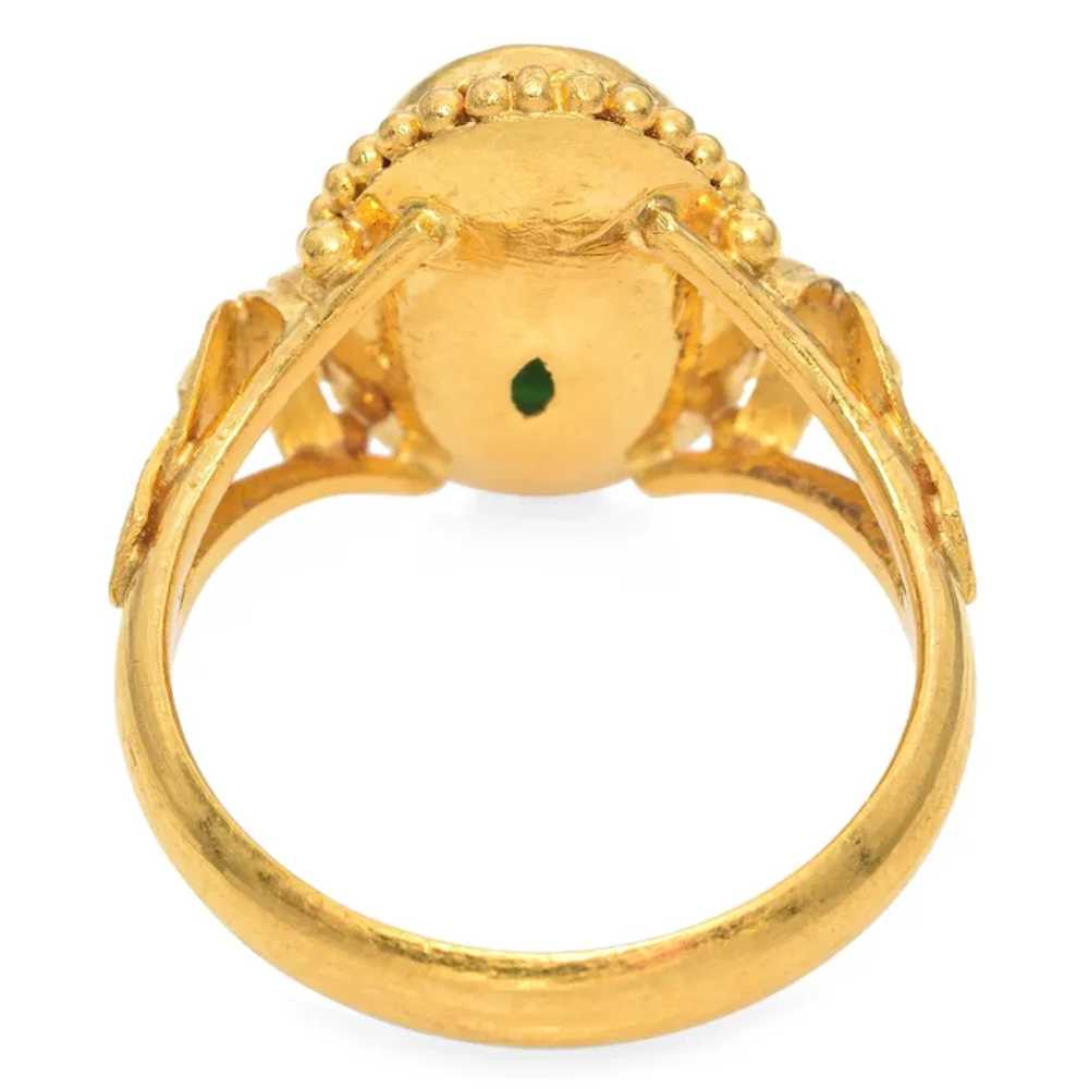 Vintage 23k Yellow Gold 1.75ct Jade Statement Ring - image 4