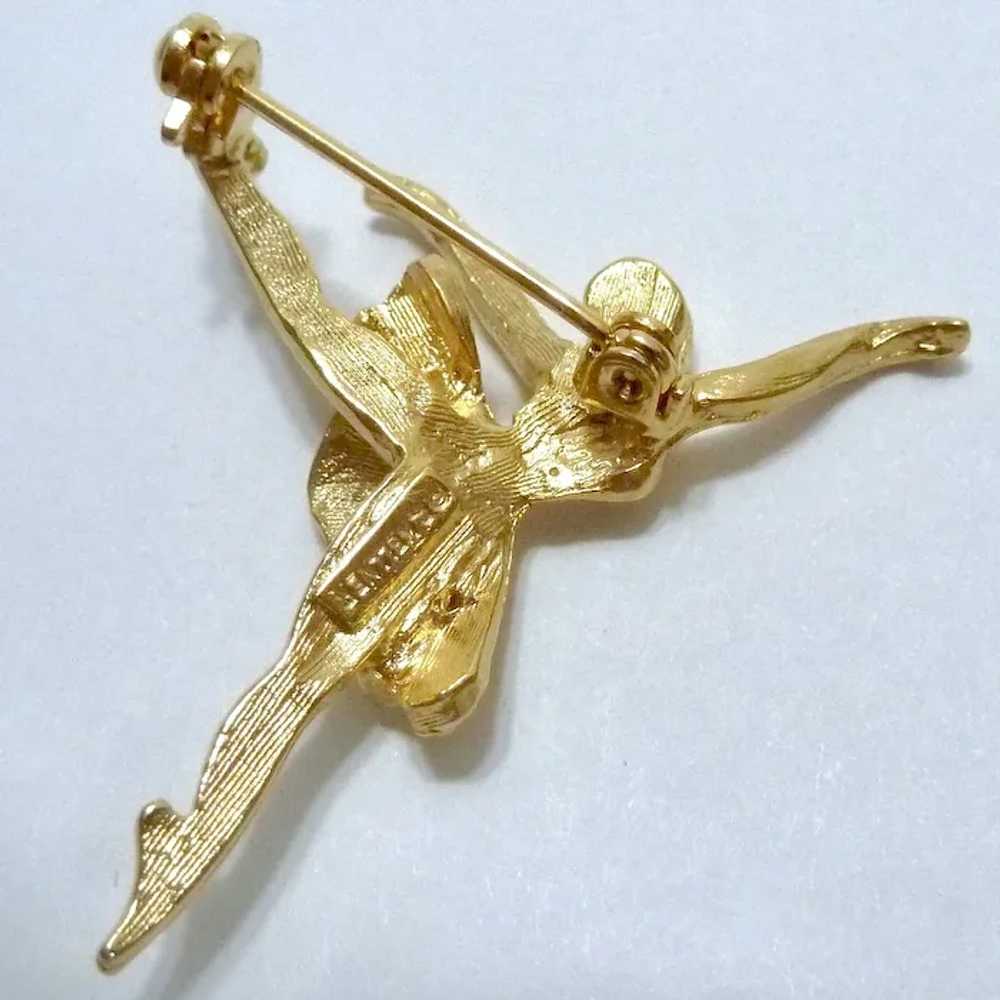 Vintage Carol Kellner Ballerina Pin Brooch Gold T… - image 4