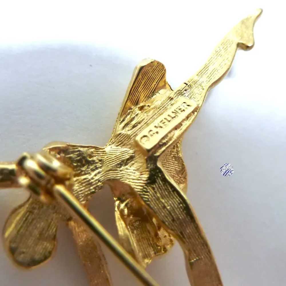 Vintage Carol Kellner Ballerina Pin Brooch Gold T… - image 5