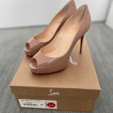 Christian Loubiton New Very Preve Patent Nude Heel