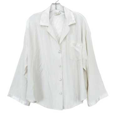 Vintage Victoria's Secret White Silky Button Down… - image 1