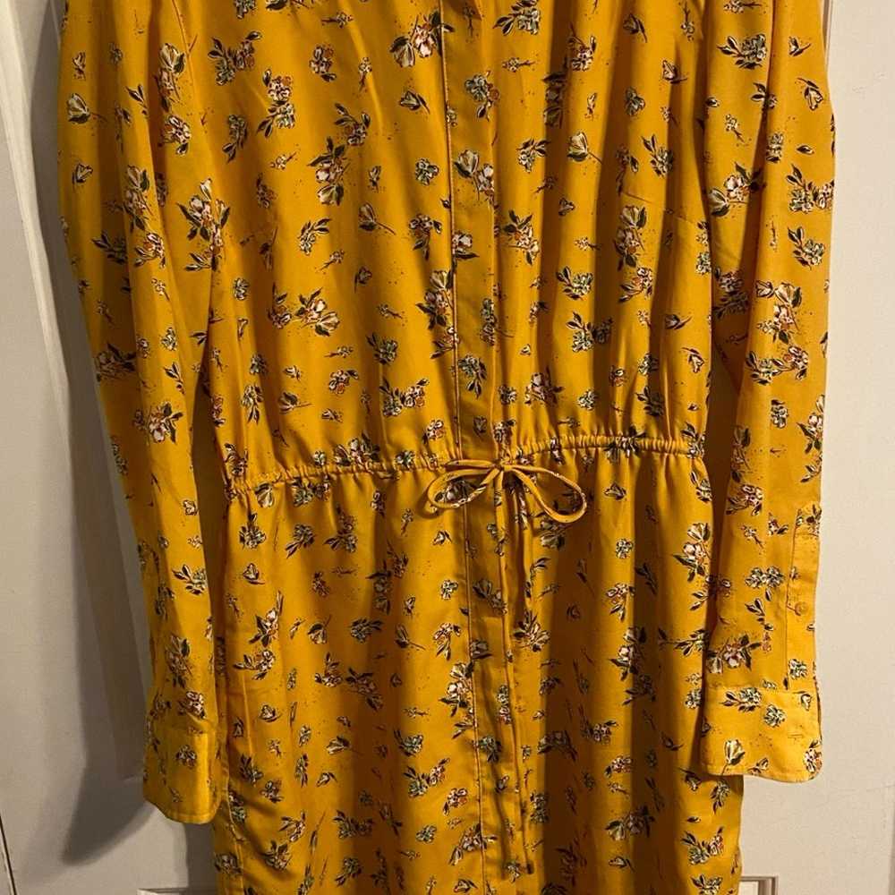 Lauren Ralph Lauren Yellow Flowery Shirt Dress si… - image 1