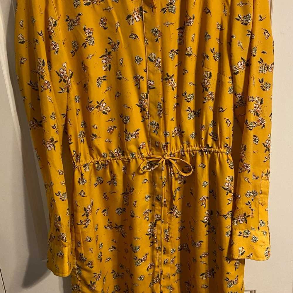 Lauren Ralph Lauren Yellow Flowery Shirt Dress si… - image 2