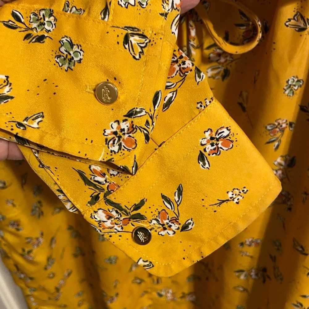 Lauren Ralph Lauren Yellow Flowery Shirt Dress si… - image 3