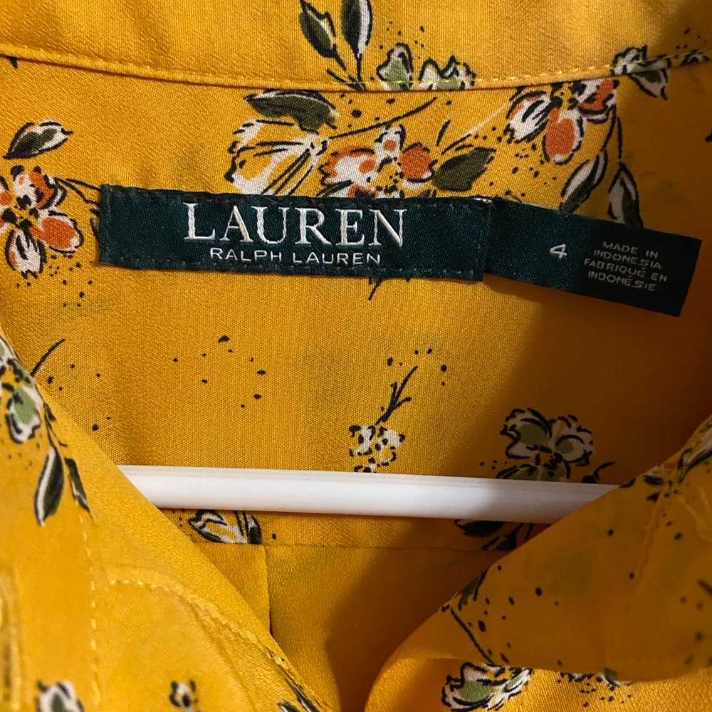 Lauren Ralph Lauren Yellow Flowery Shirt Dress si… - image 6