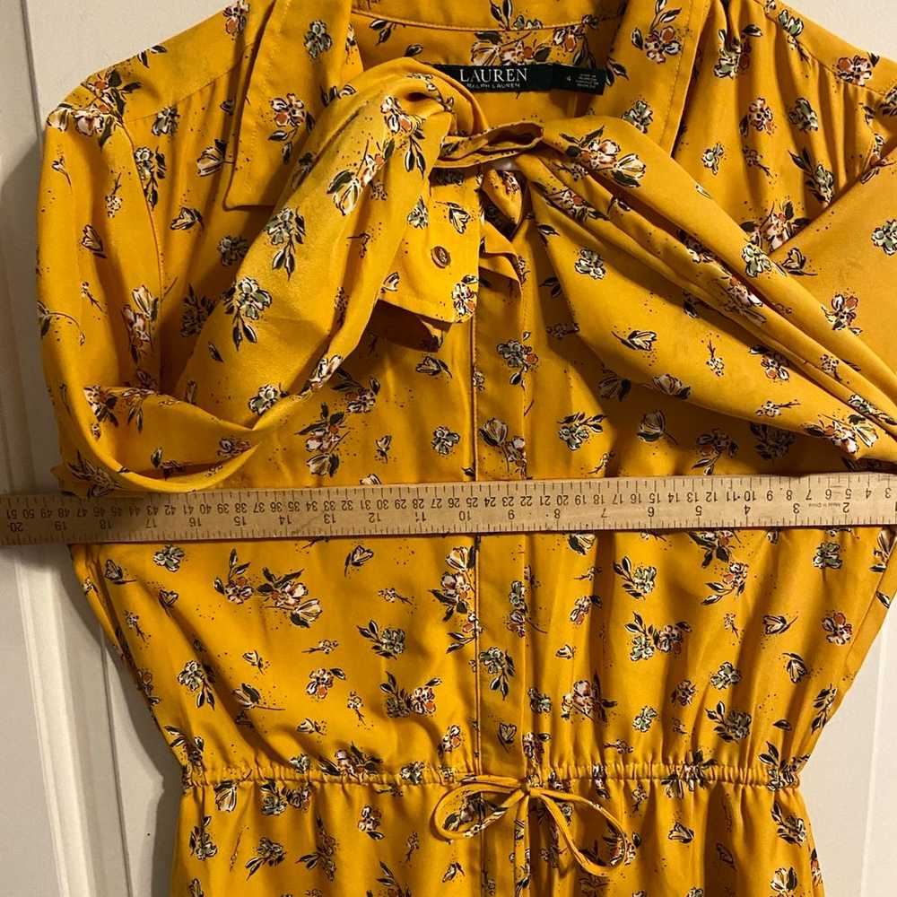 Lauren Ralph Lauren Yellow Flowery Shirt Dress si… - image 9