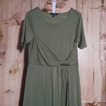 Spense Green Knot Front Wrap Maxi Dress Size Small - image 1