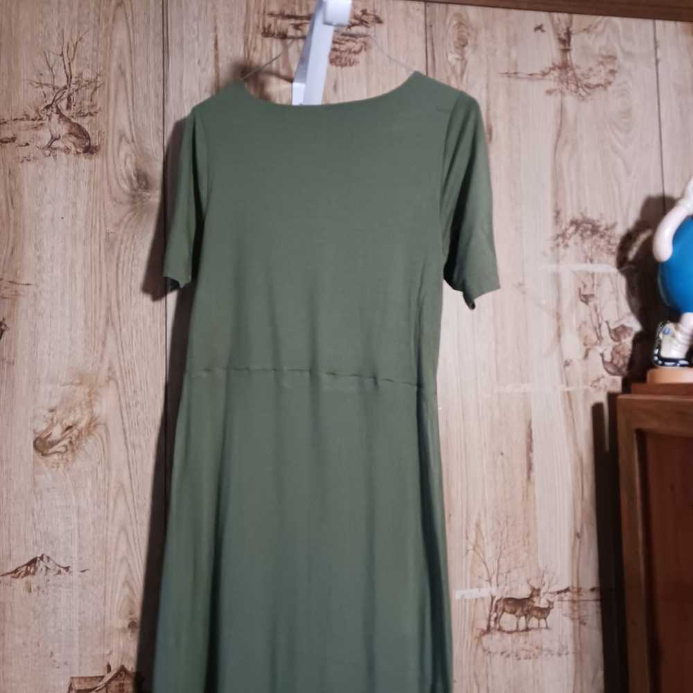 Spense Green Knot Front Wrap Maxi Dress Size Small - image 3