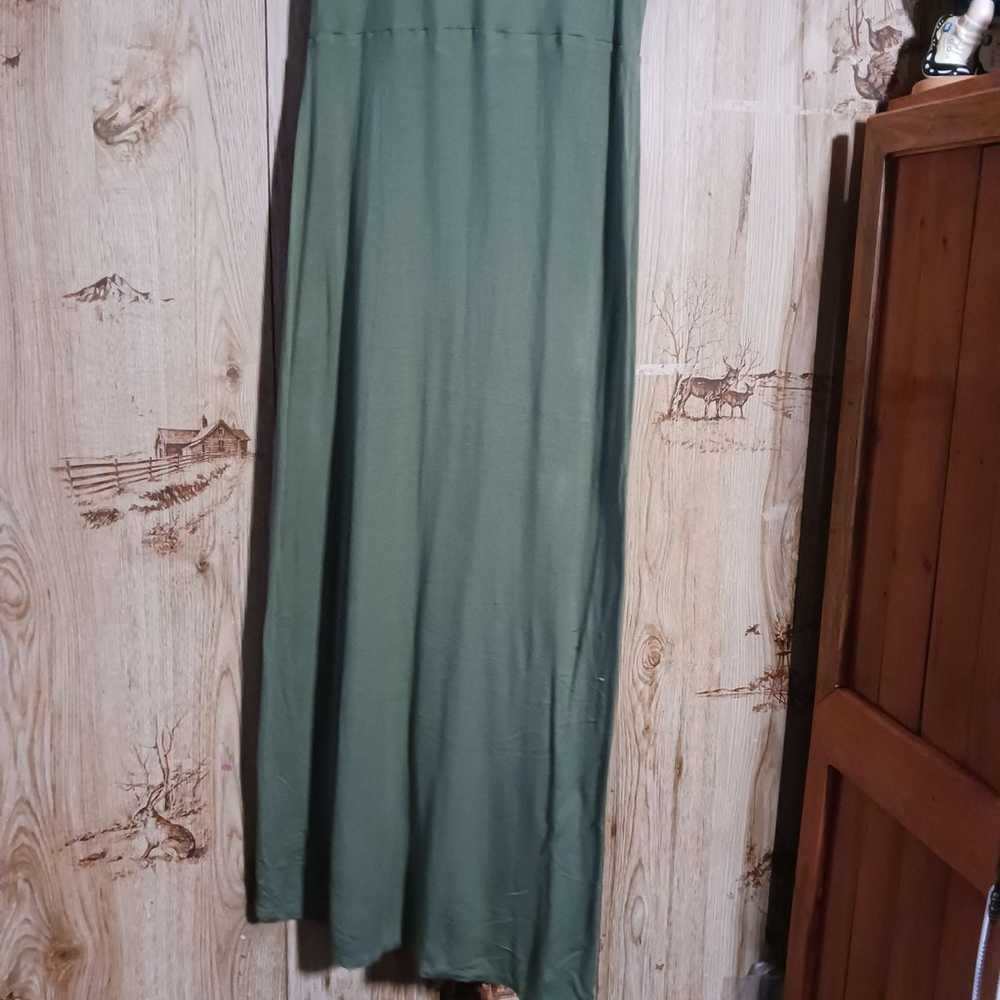 Spense Green Knot Front Wrap Maxi Dress Size Small - image 4