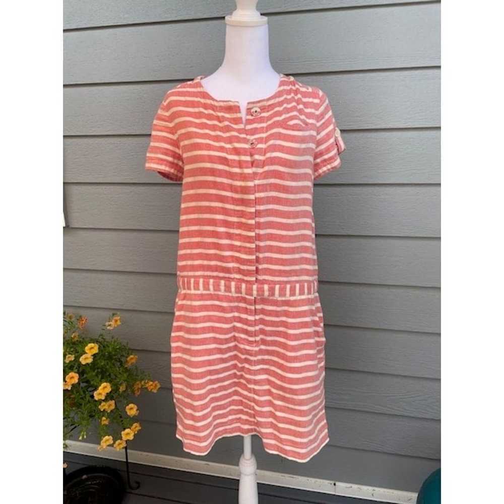 J. Crew Size 4 Dress Peaches & Cream Short Sleeve… - image 1