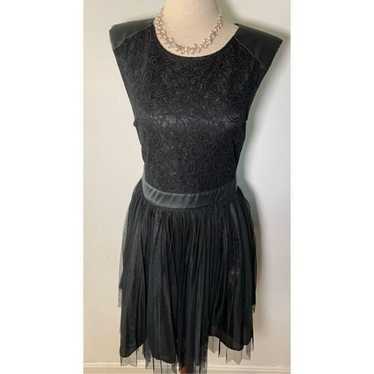 Black goth like dress size medium lace in the back - image 1