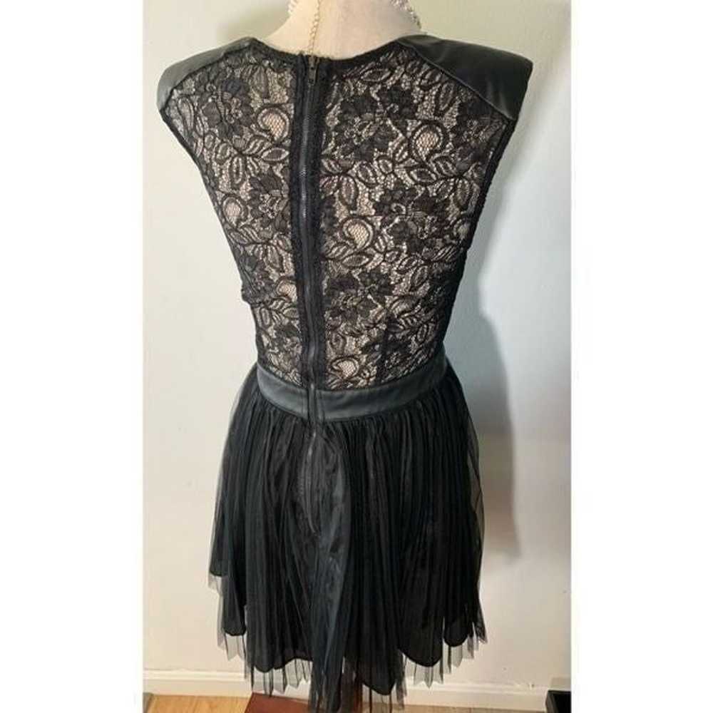 Black goth like dress size medium lace in the back - image 2