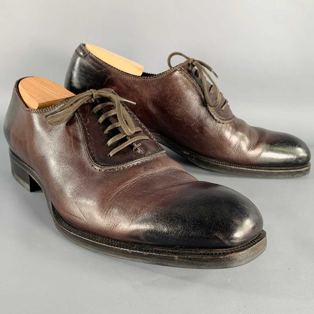 Tom Ford Brown Leather Oxford Lace-Up Shoes - image 1