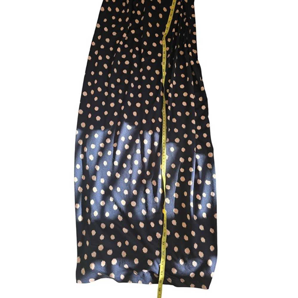 Nina Leonard Dark Blue White Polka Dot V-Neck Ruc… - image 5