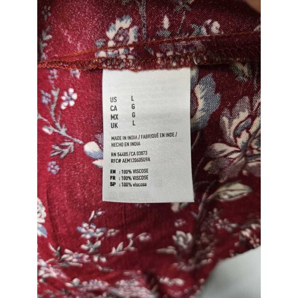 American Eagle AE Women's Maroon Floral Wrap Dres… - image 11