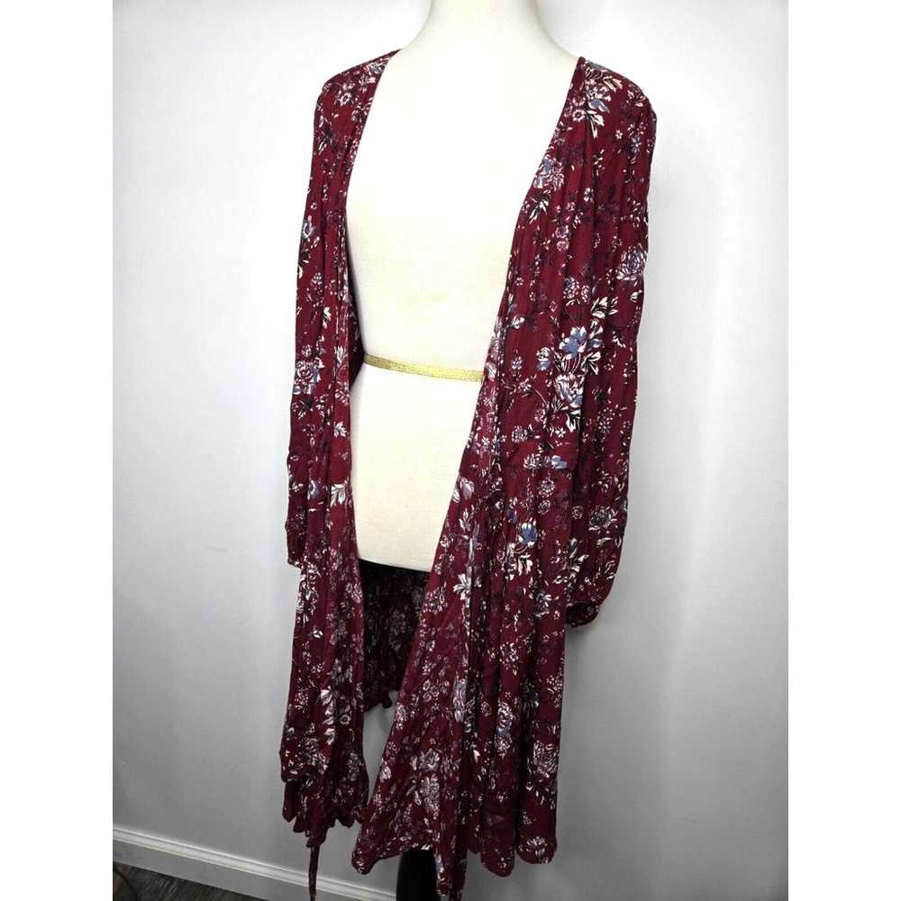 American Eagle AE Women's Maroon Floral Wrap Dres… - image 9