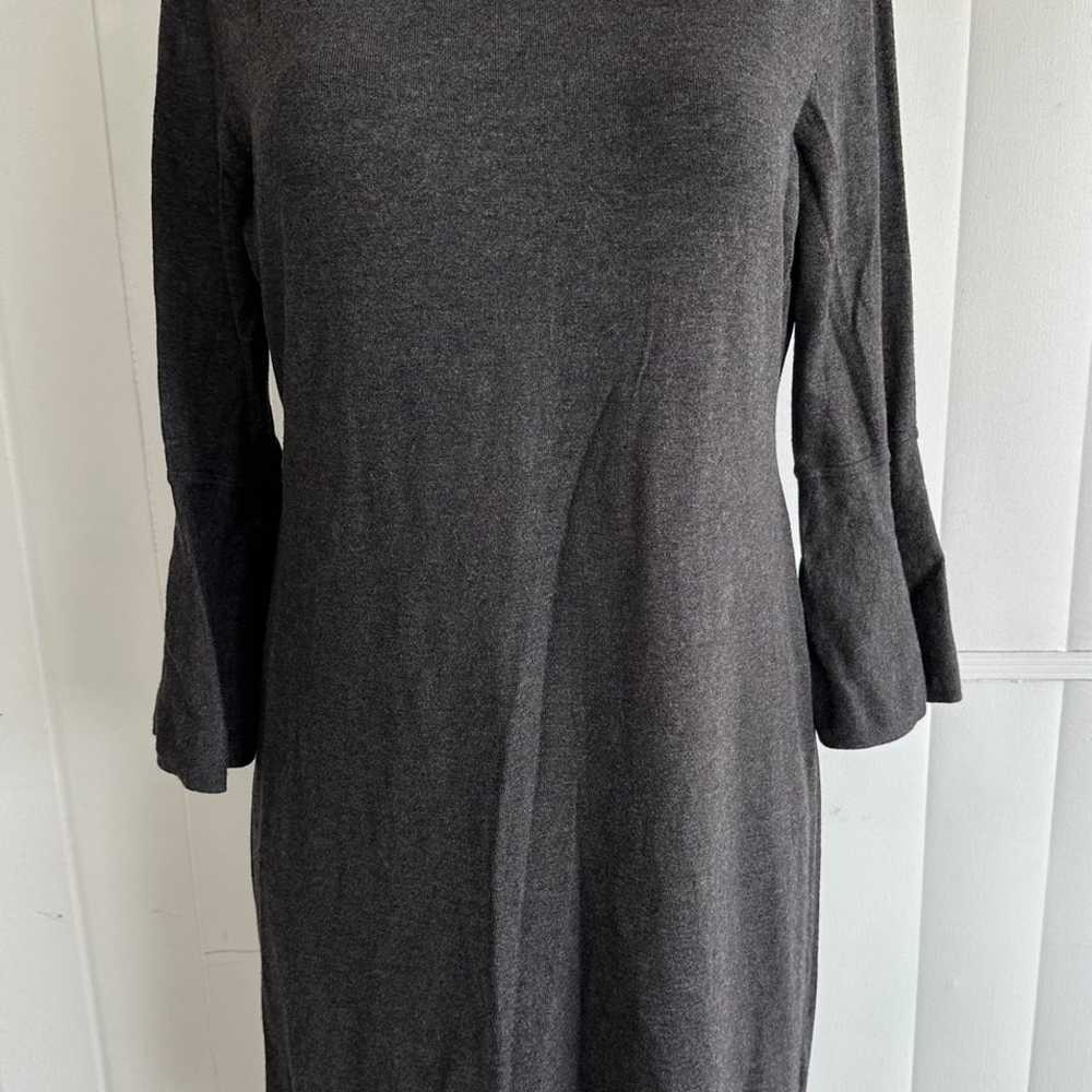 Calvin Klein Gray Sweater Dress Size XL 3/4 Bell … - image 1