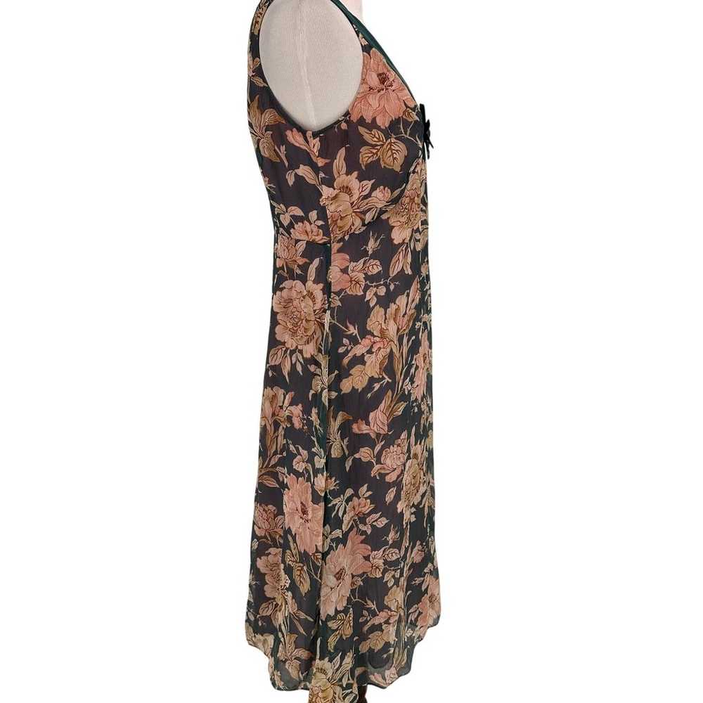 Anthropologie Odille Floral V-Neck Silk Dress Siz… - image 5