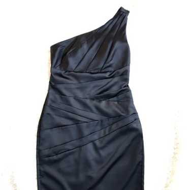 Davids Bridal One Shoulder Satin Dress 8