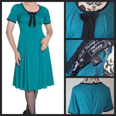 Hell Bunny Alveria Dress

A line Retro Rockabilly