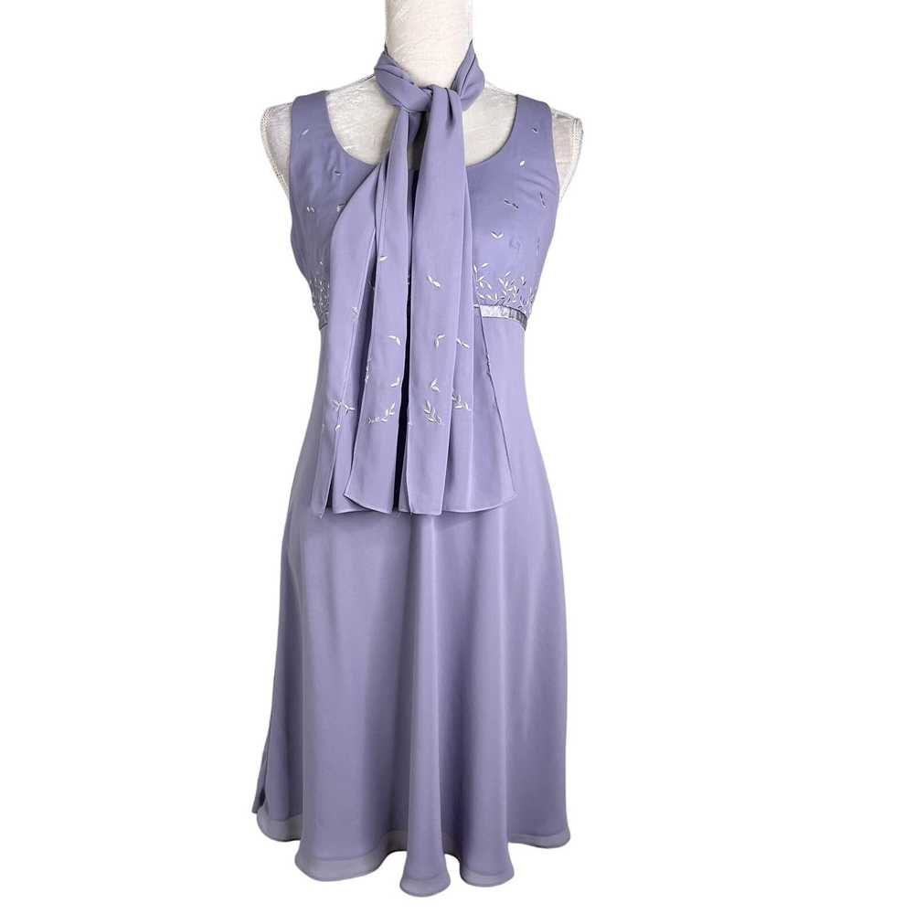 Other Vintage Phoebe Dress 6 Purple Chiffon Sleev… - image 12