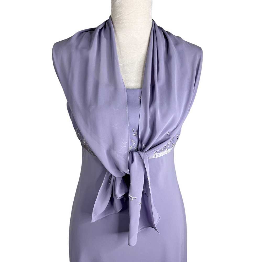 Other Vintage Phoebe Dress 6 Purple Chiffon Sleev… - image 2