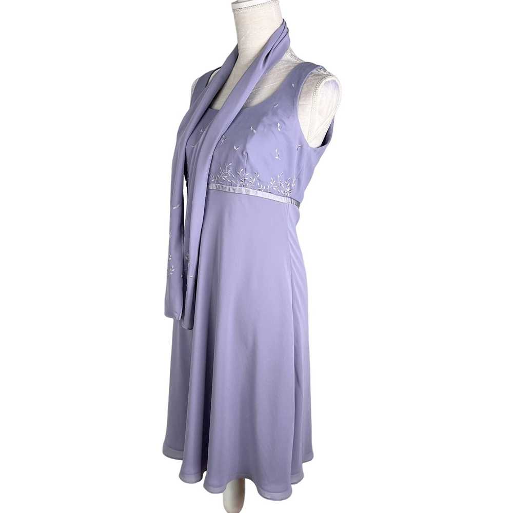 Other Vintage Phoebe Dress 6 Purple Chiffon Sleev… - image 9