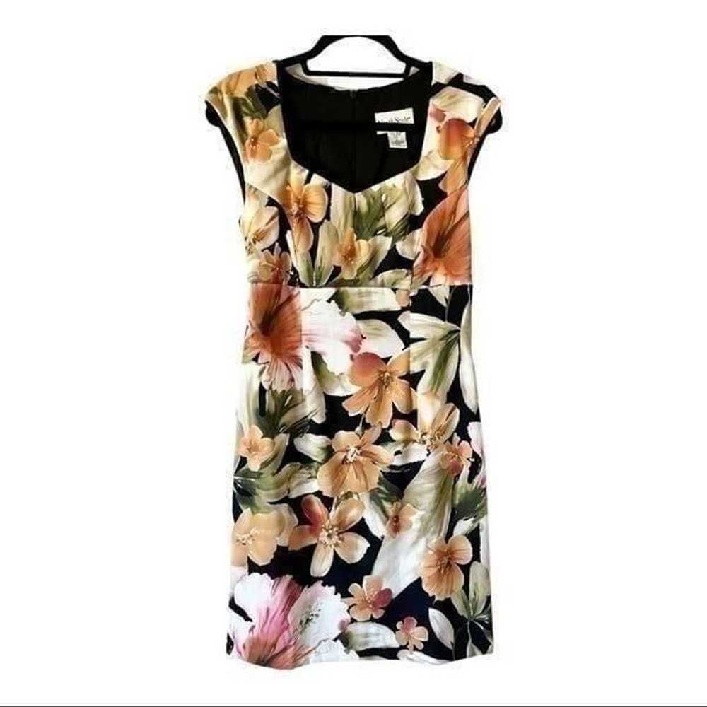 North Style Multi-Color Cap Sleeve Floral Sheath … - image 1