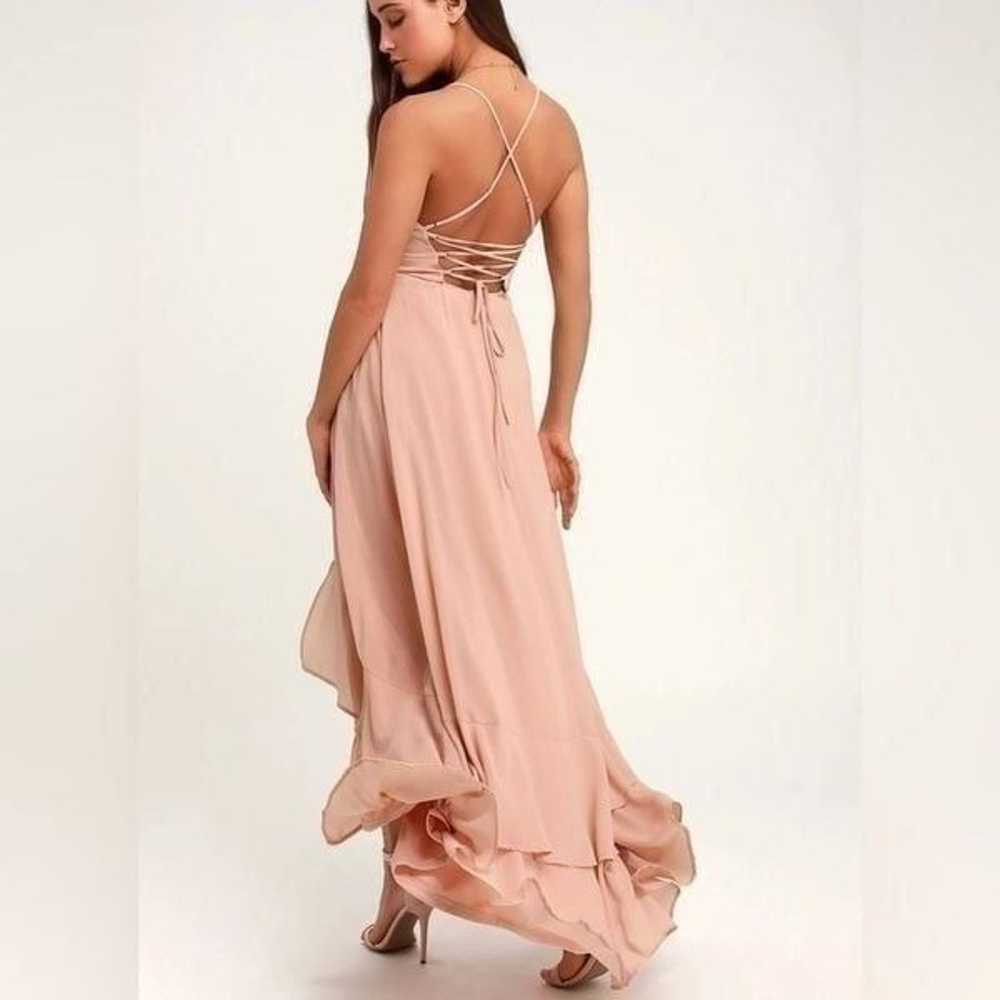 NWT Lulu’s In Love Forever Lace-up High Low Maxi … - image 2