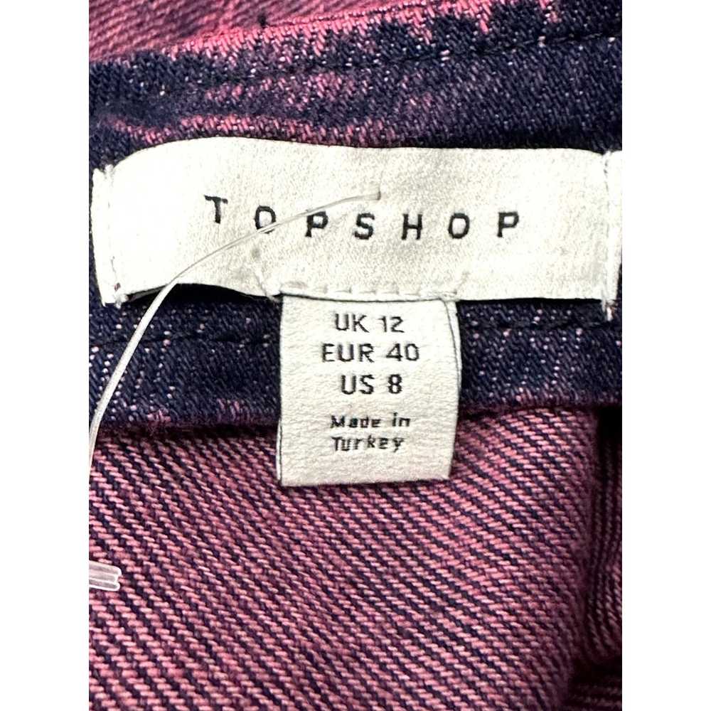 Topshop Women's Pink Over Dye Mini Denim Dress 8 … - image 8