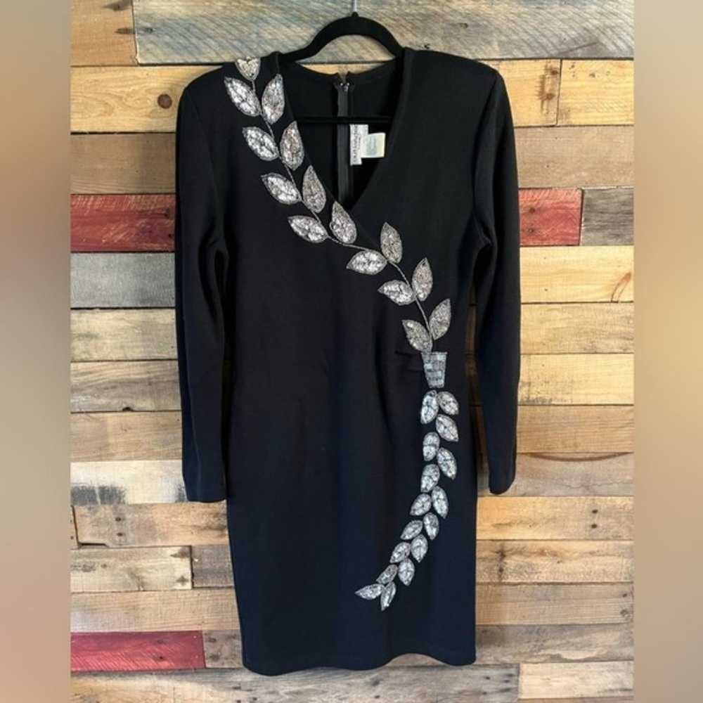 Outlander Evening Black Sweater Dress With Floral… - image 1