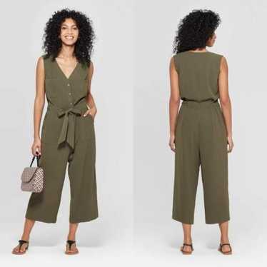 A New Day Jumpsuit Sleeveless V-Neck Button Front… - image 1