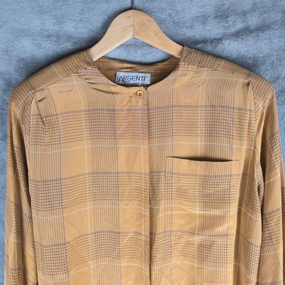 Argenti Vintage 100% Silk Womens Blouse Size 10 C… - image 2