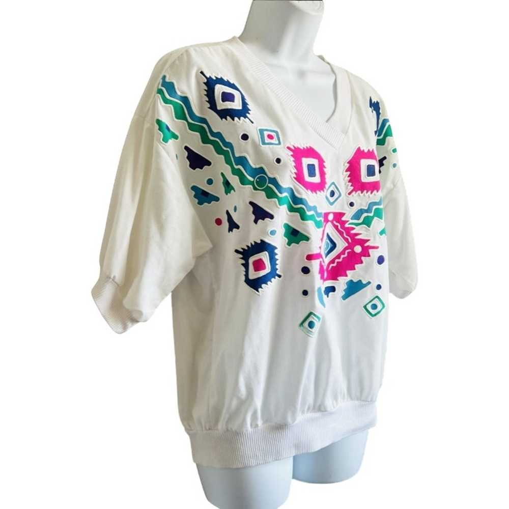 80s Puff Paint Southwest Tee Shirt Short Sleeve T… - image 3